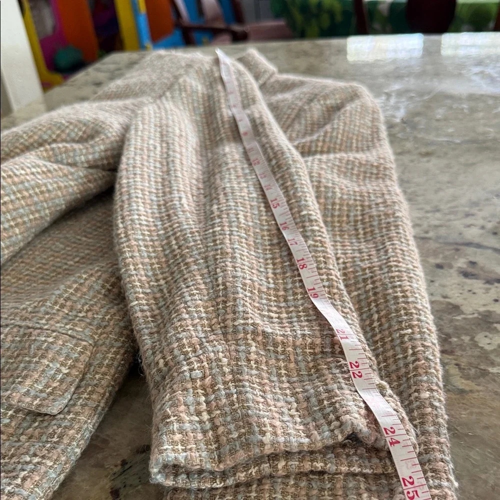 Tahari Light Pink and Green Tweed Blazer - Picture 12 of 14